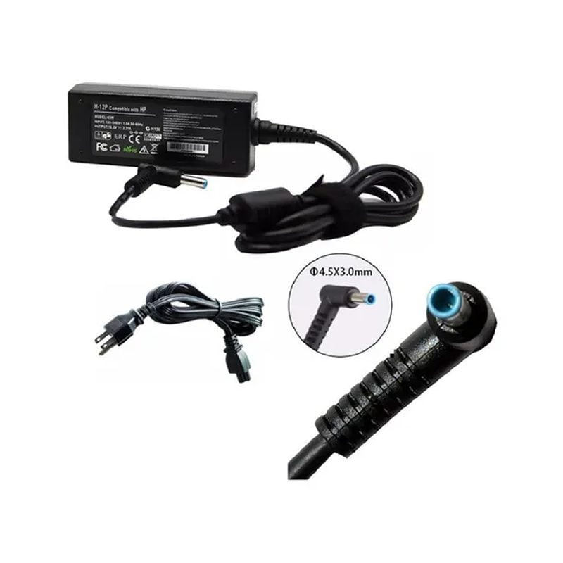 Cargador Compatible Hp 19.5v 2.31a 45w Punta Azul 4.5x3.0mm